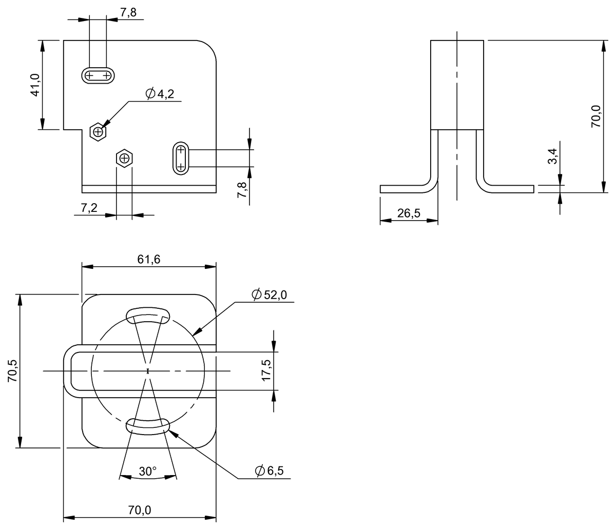 Haltewinkel für optoelektronische Sensoren
