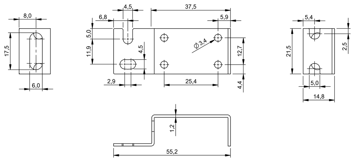 Haltewinkel für optoelektronische Sensoren