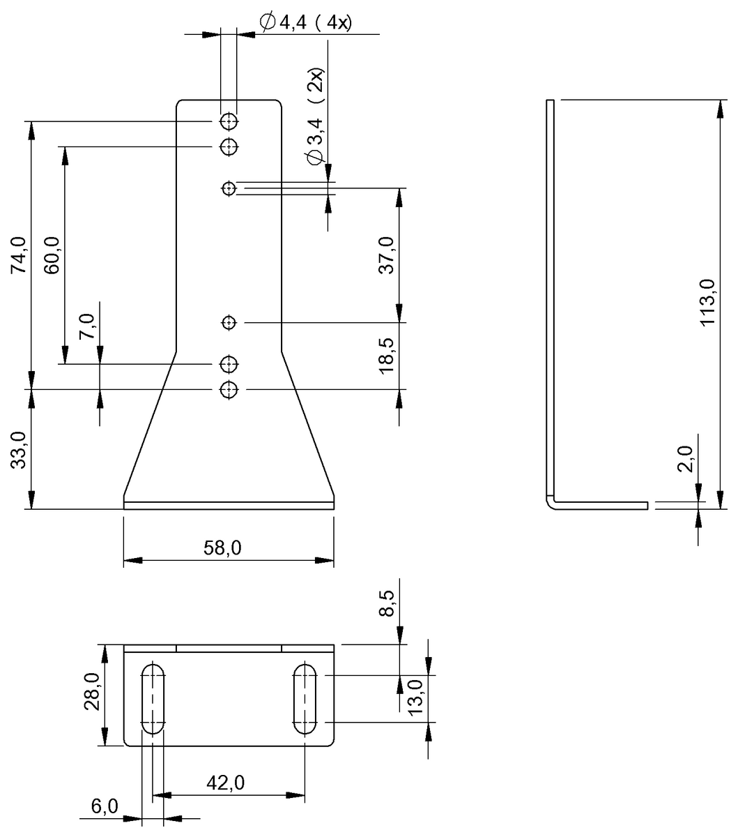 Mounting bracket for photoelectric sensors