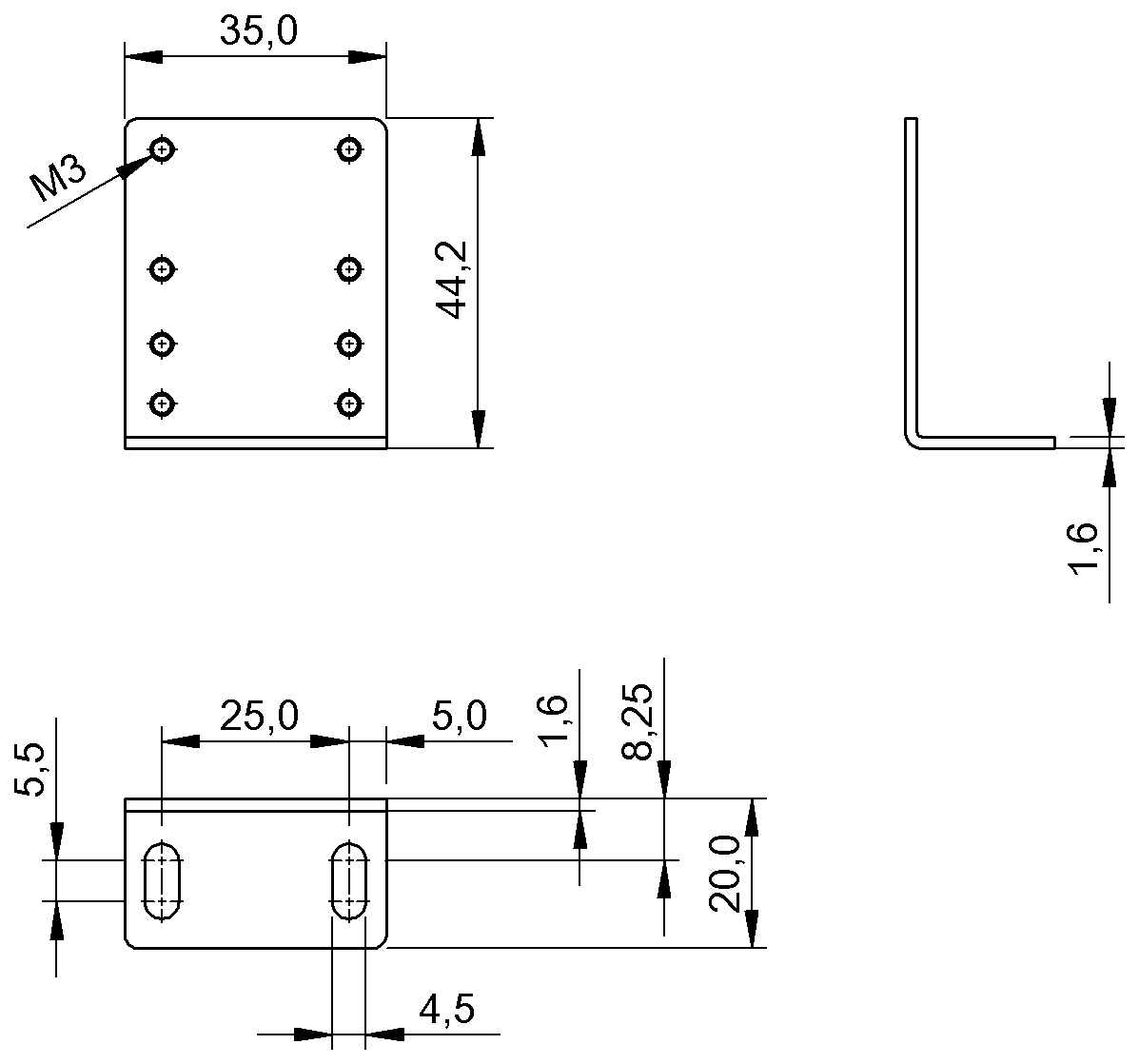 Mounting bracket for photoelectric sensors