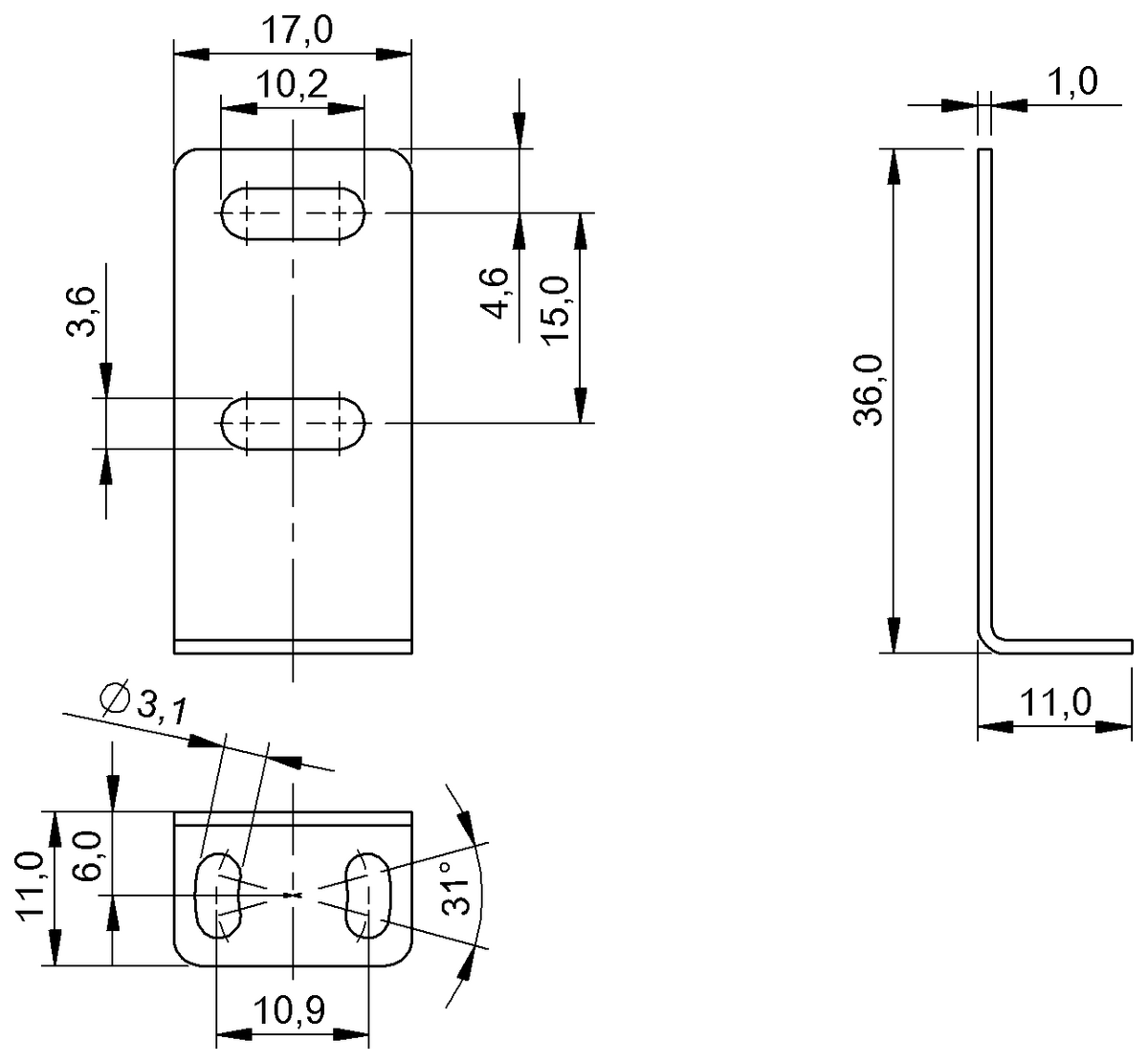 Haltewinkel für optoelektronische Sensoren
