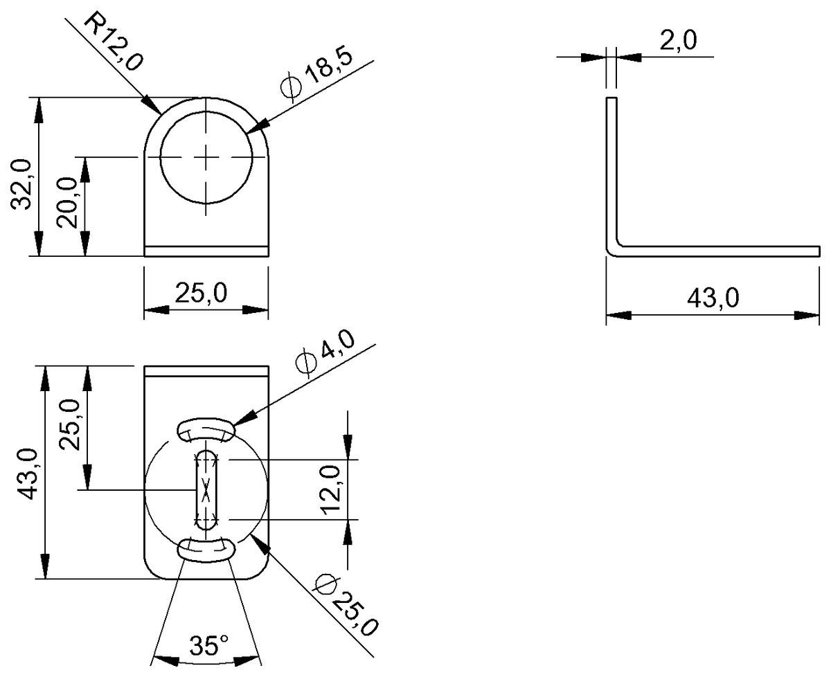 Haltewinkel für optoelektronische Sensoren