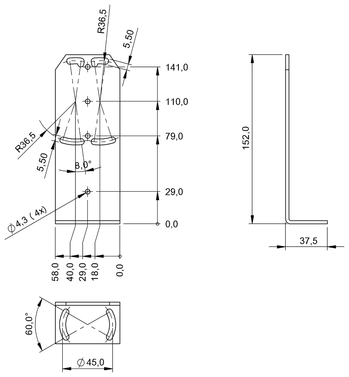 Haltewinkel für optoelektronische Sensoren