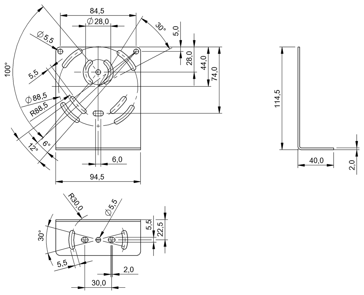 Haltewinkel für optoelektronische Sensoren