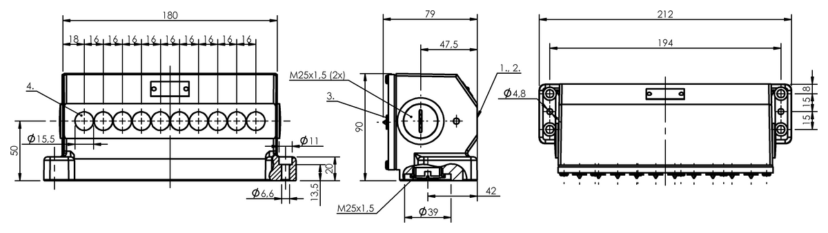 Inductive multiple position limit switches