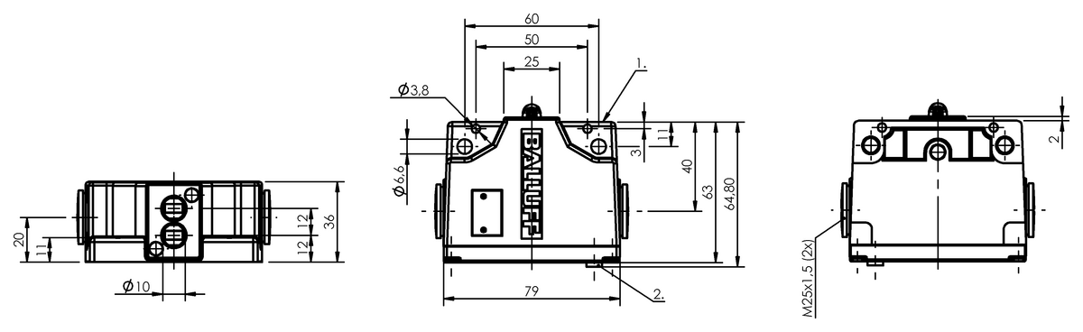 Mechanical multiple position limit switches