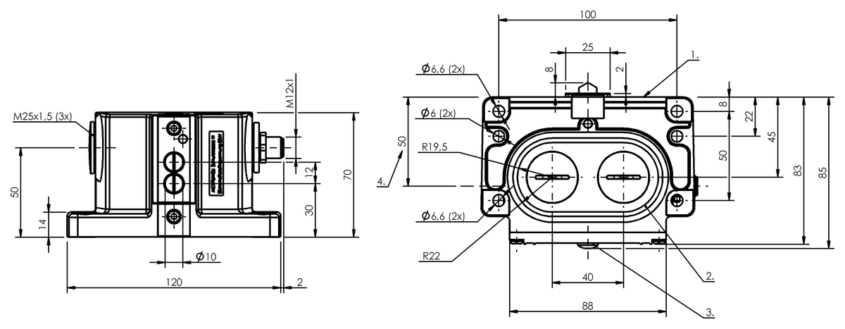 Mechanical multiple position limit switches with interchangeable plunger unit