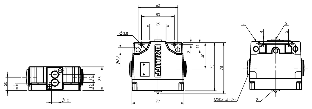 Inductive multiple position limit switches