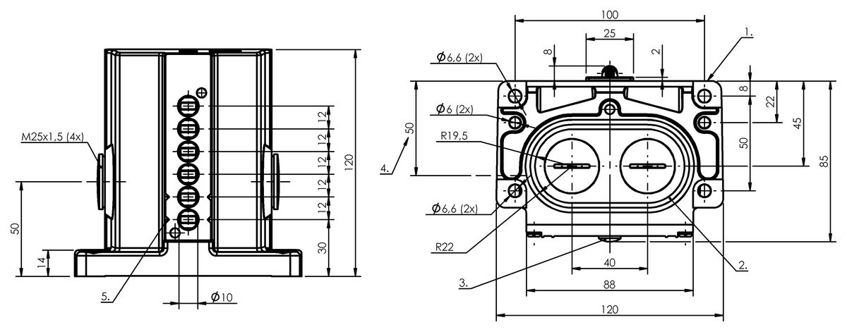 Mechanical multiple position limit switches with safety switch positions