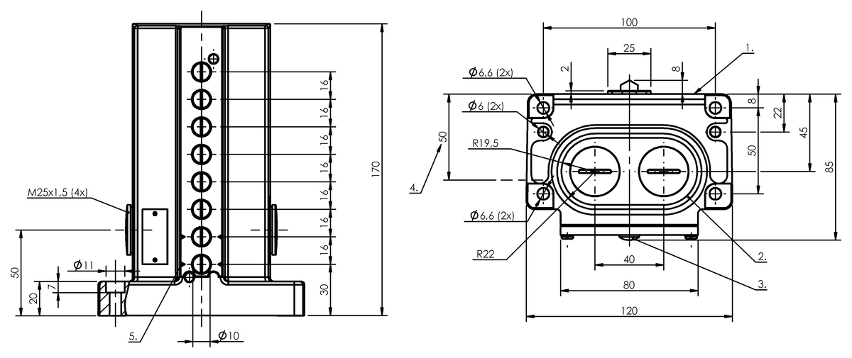 Mechanical multiple position limit switches with safety switch positions