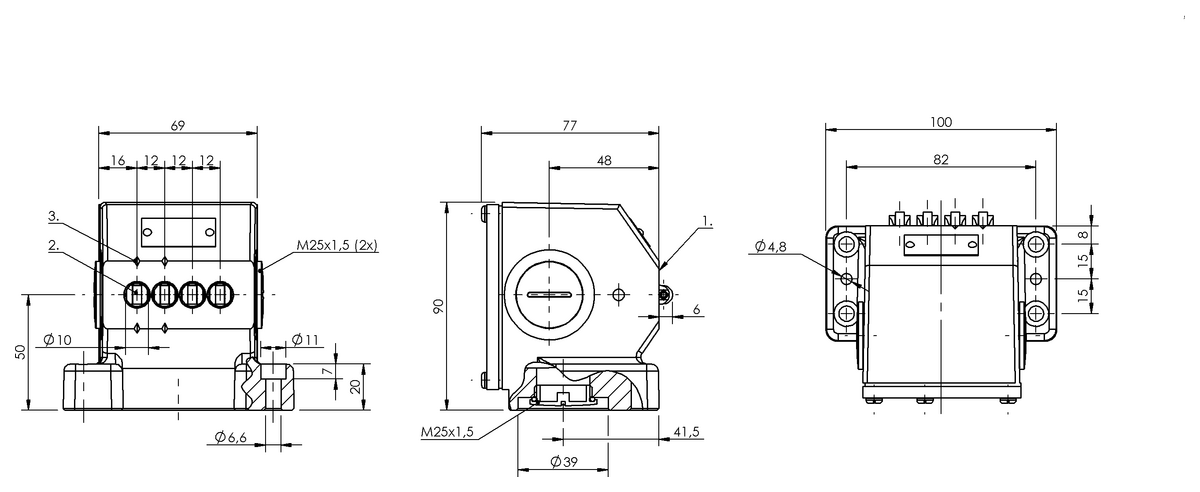 Interruttori di posizione meccanici multipli con punti di commutazione di sicurezza