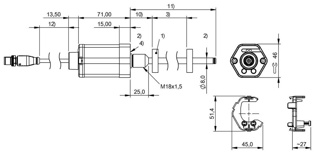 Magnetostrictive linear position sensors in rod design