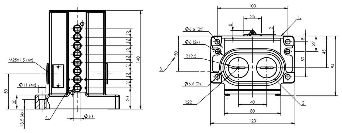 Mechanical multiple position limit switches with safety switch positions