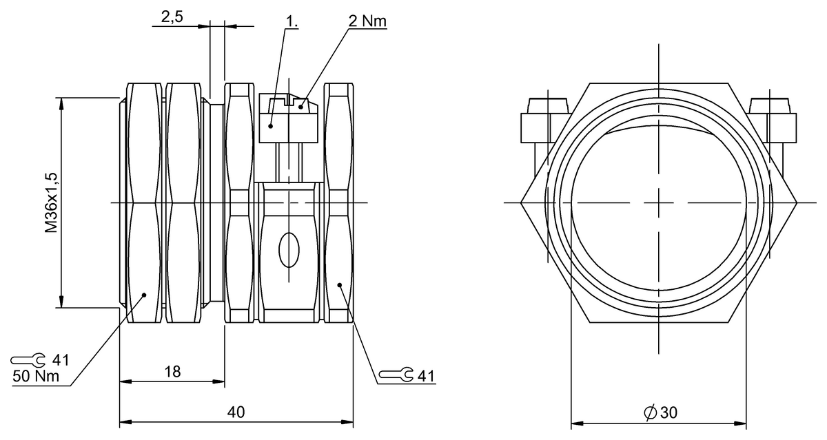 Clamp without fixed stop for proximity switches