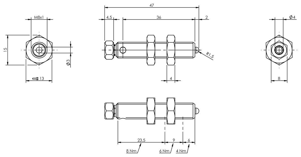 Extensor mecanico para sensores