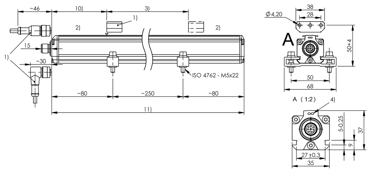 Magnetostrictive linear position sensors in profile design