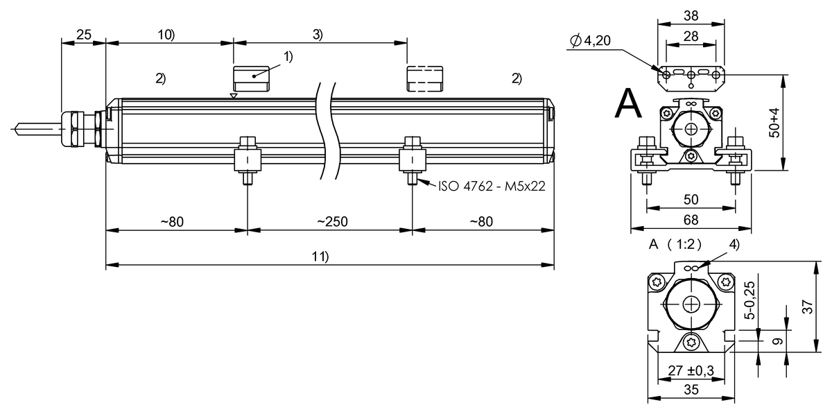 Magnetostrictive linear position sensors in profile design