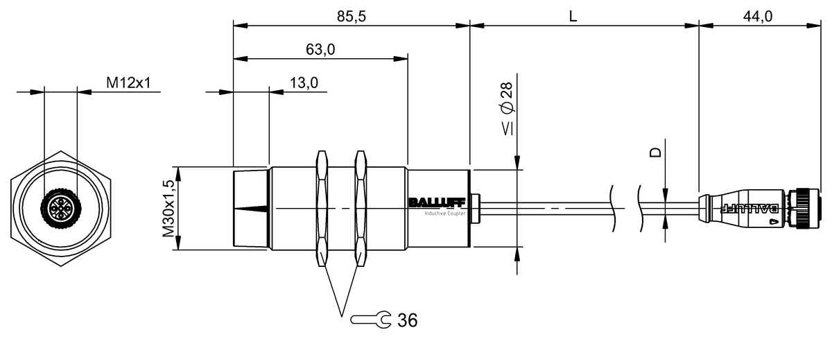 Inductive couplers for contactless energy and signal transmission