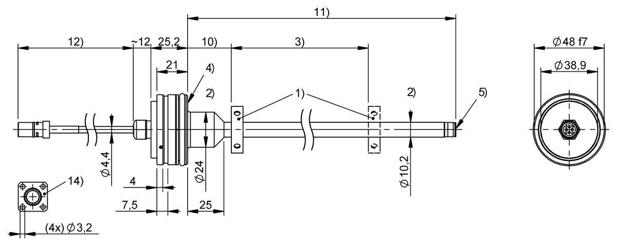 Magnetostrictive linear position sensors in rod design