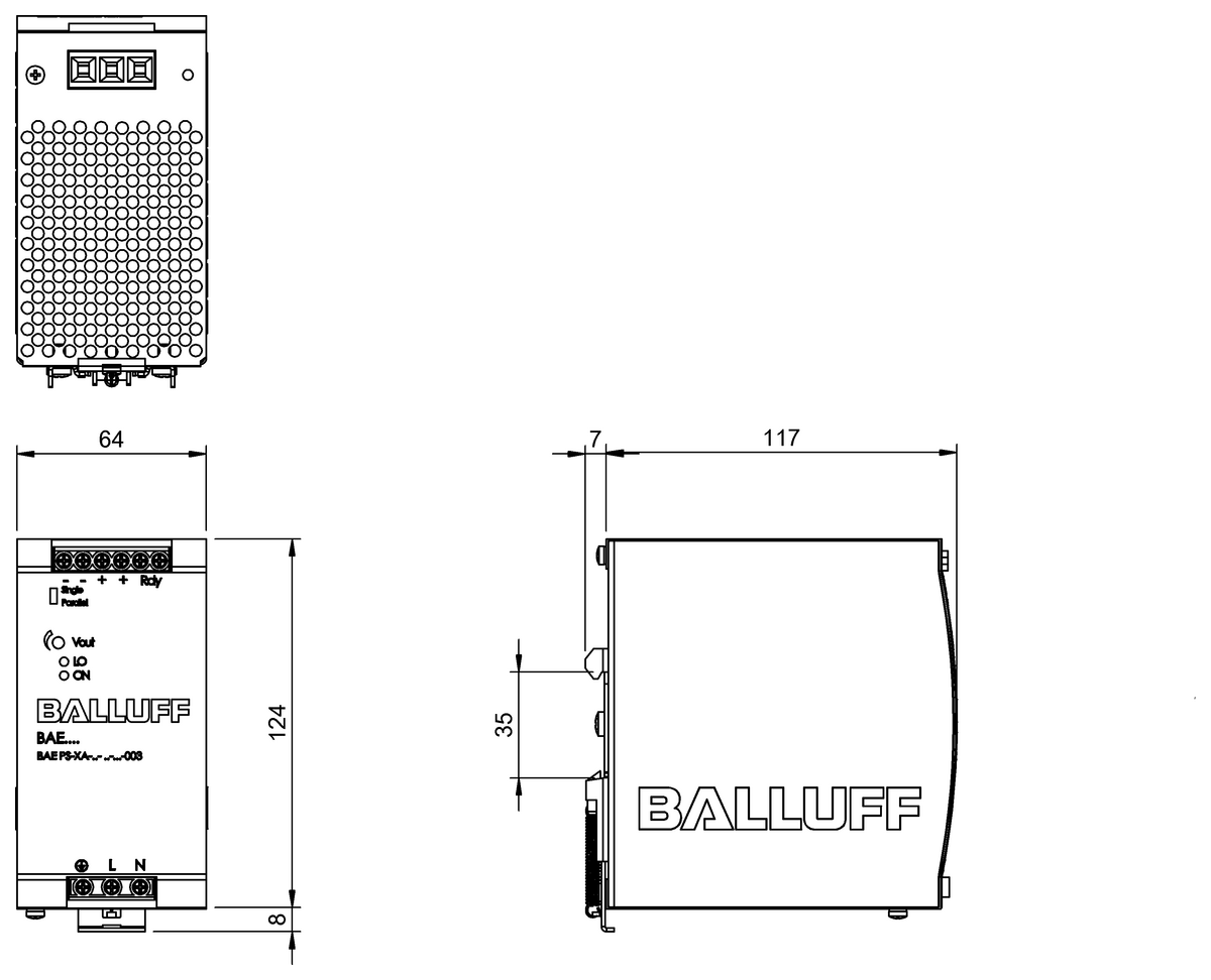 Alimentatori per guida DIN