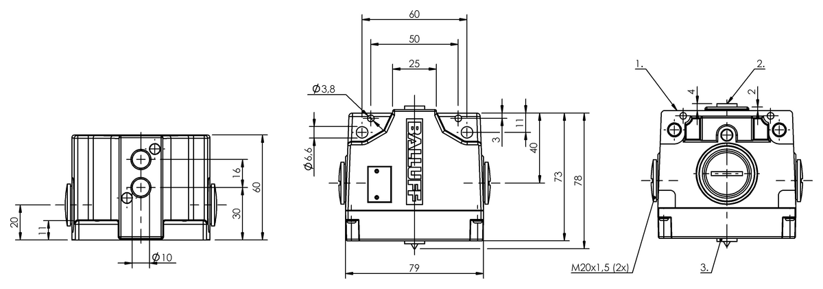 Inductive multiple position limit switches