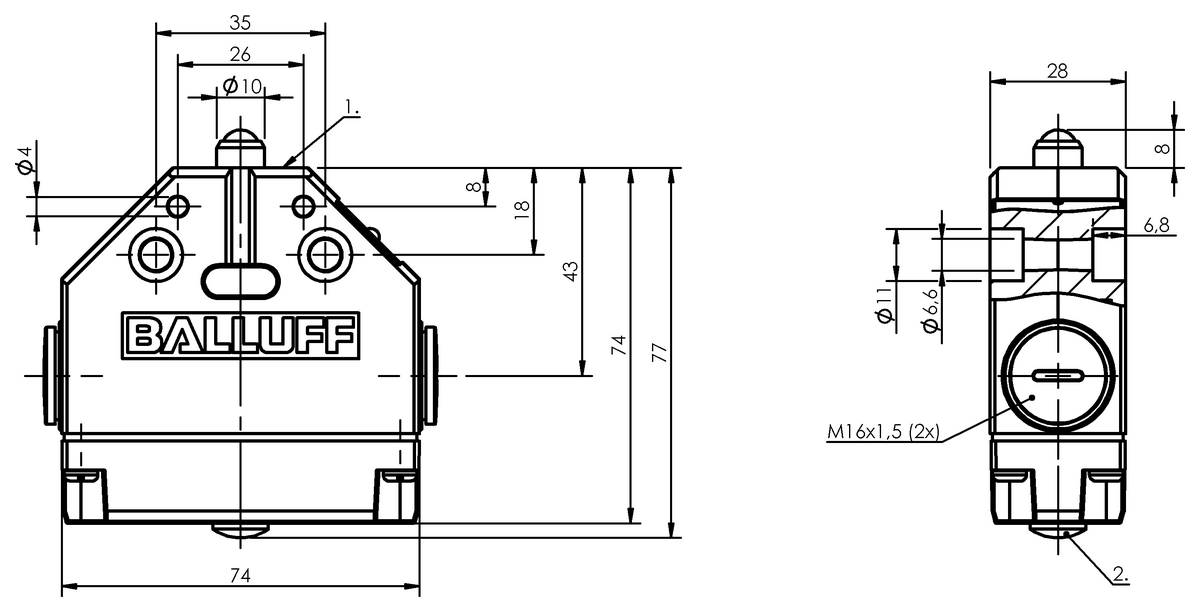 Interruttori di posizione singoli meccanici