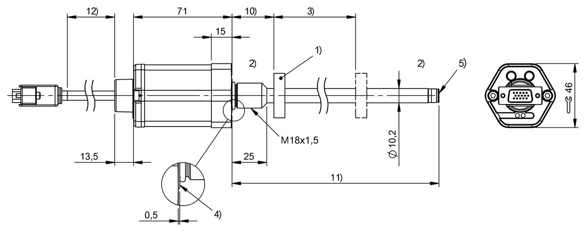 Magnetostrictive linear position sensors in rod design
