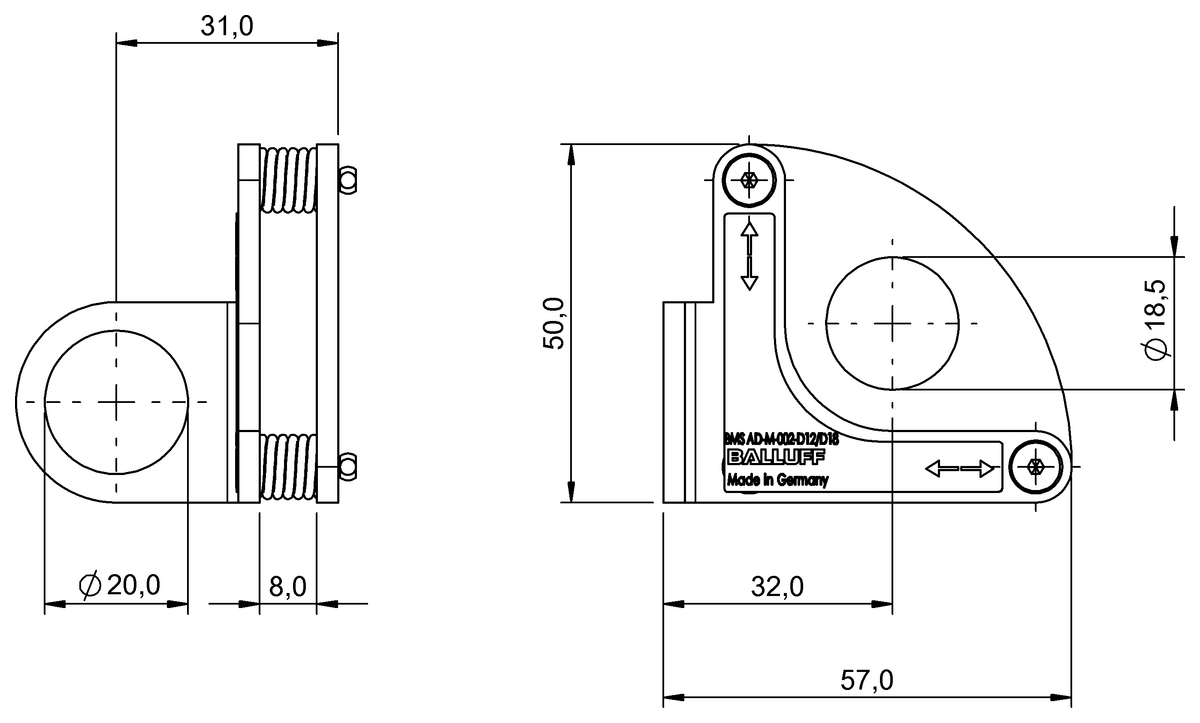 Haltewinkel für optoelektronische Sensoren