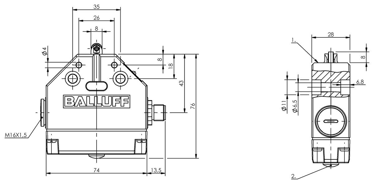 Mekanik tek konumlu limit sviçleri