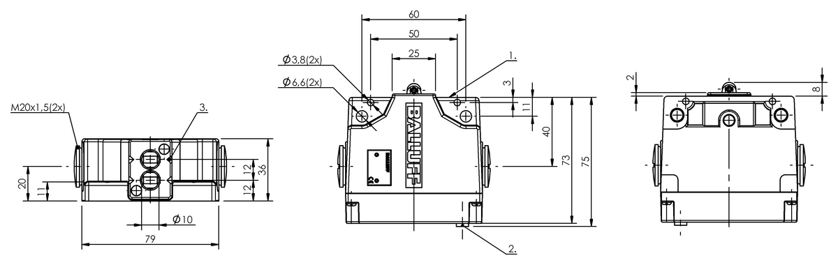 Mechanické radové koncové spínače s bezpečnostnými spínacími prvkami