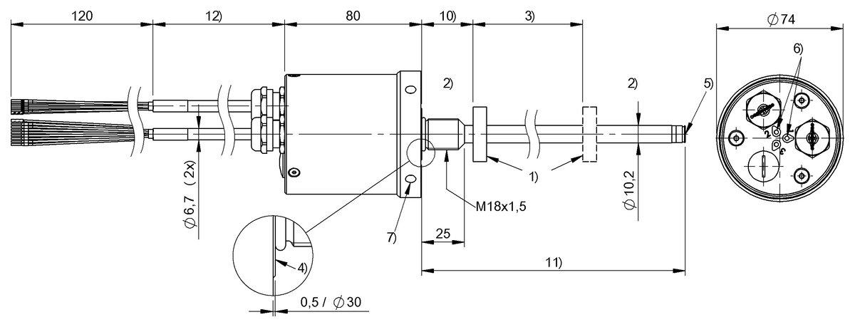 Sensori di posizionamento lineare magnetostrittivi per zone a rischio di esplosione