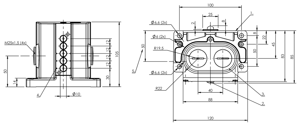 Mechanical multiple position limit switches with safety switch positions