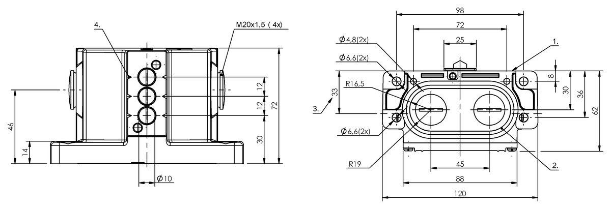 Mechanical multiple position limit switches with safety switch positions