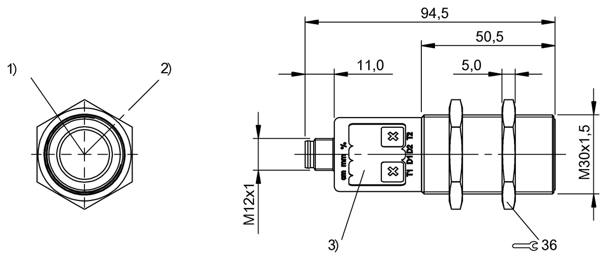 Ultrasonic sensors with analog output or digital output