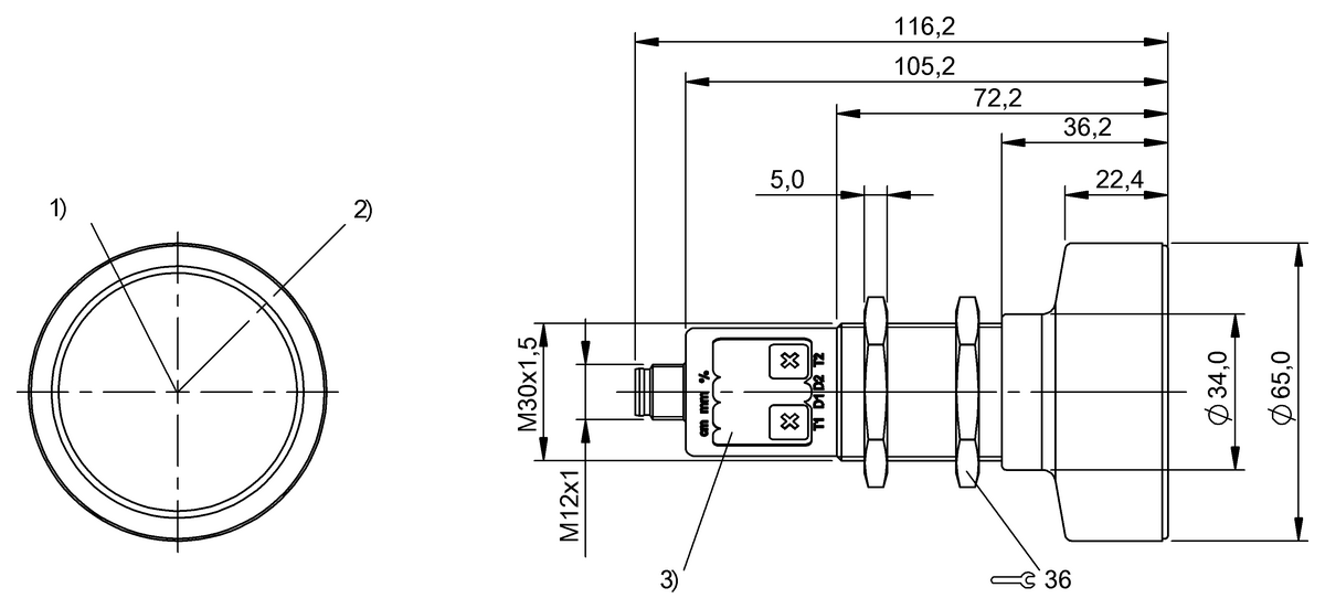 Ultrasonic sensors with analog output or digital output