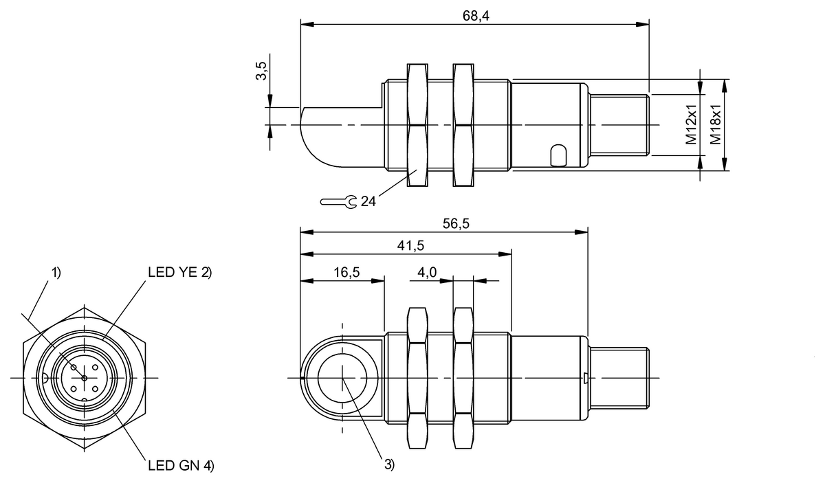 Ultrasonic sensors with analog output or digital output