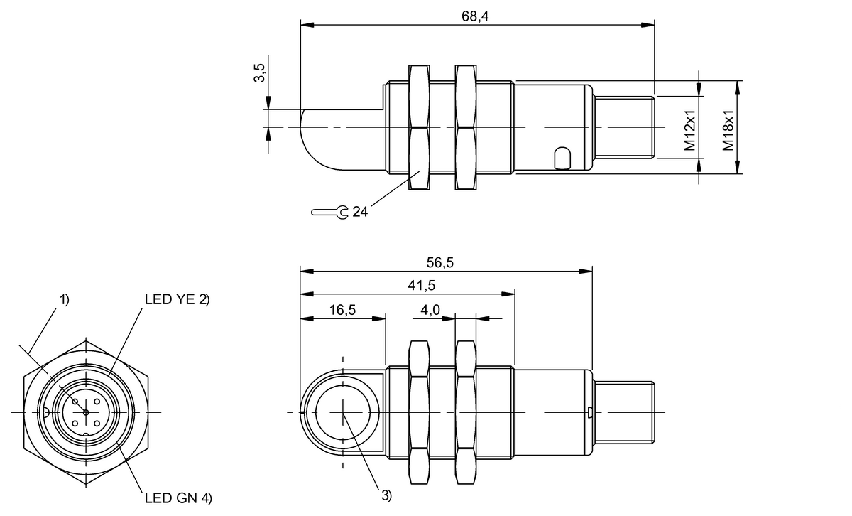 Ultrasonic sensors with analog output or digital output