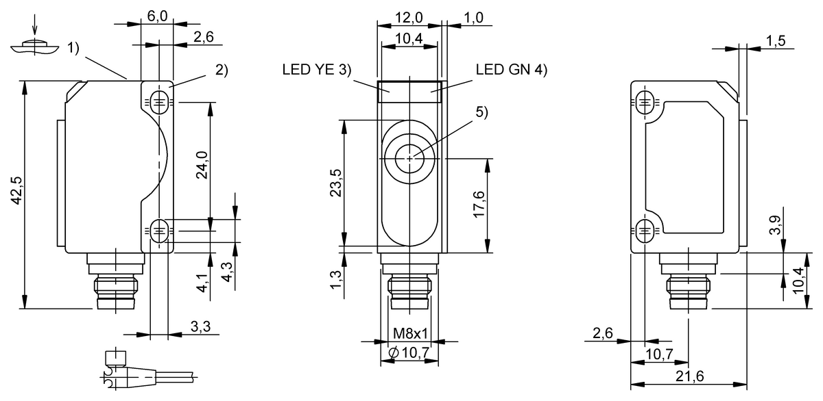 Ultrasonic sensors with analog output or digital output