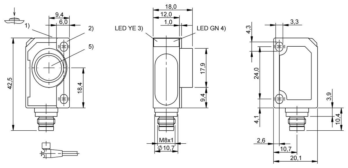 Ultrasonic sensors with analog output or digital output