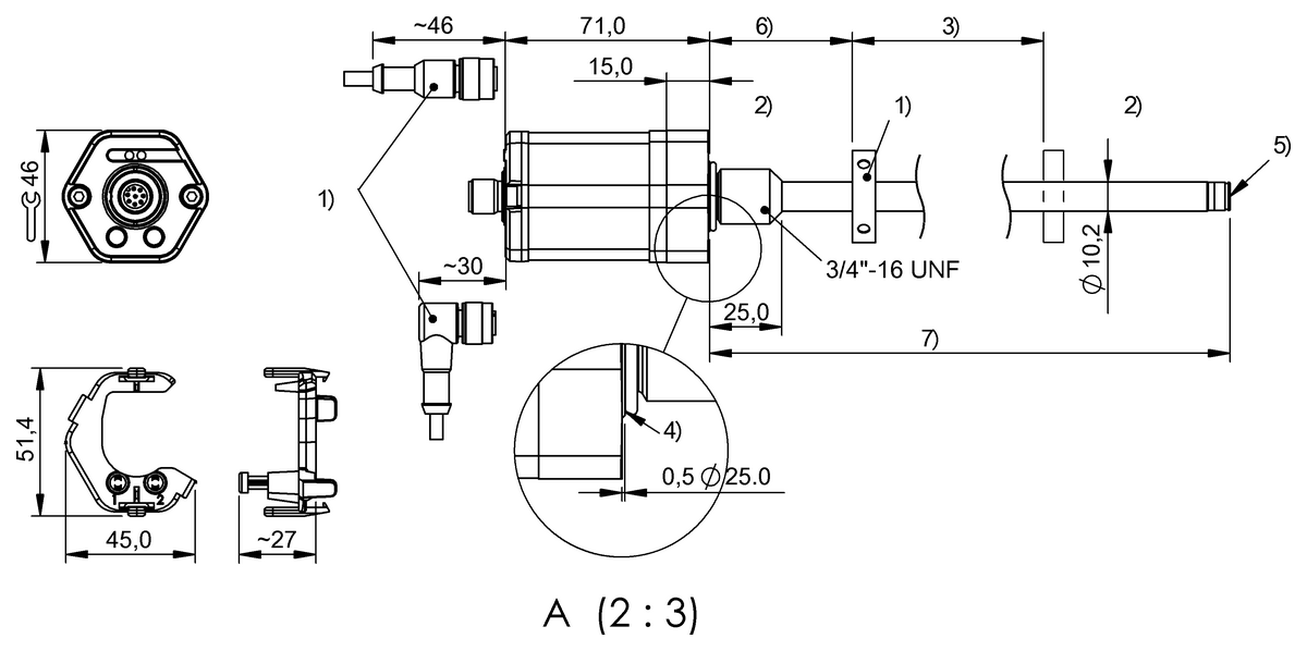 Magnetostrictive linear position sensors in rod design