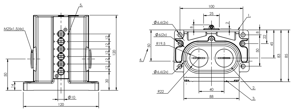 Interruttori di posizione meccanici multipli con punti di commutazione di sicurezza