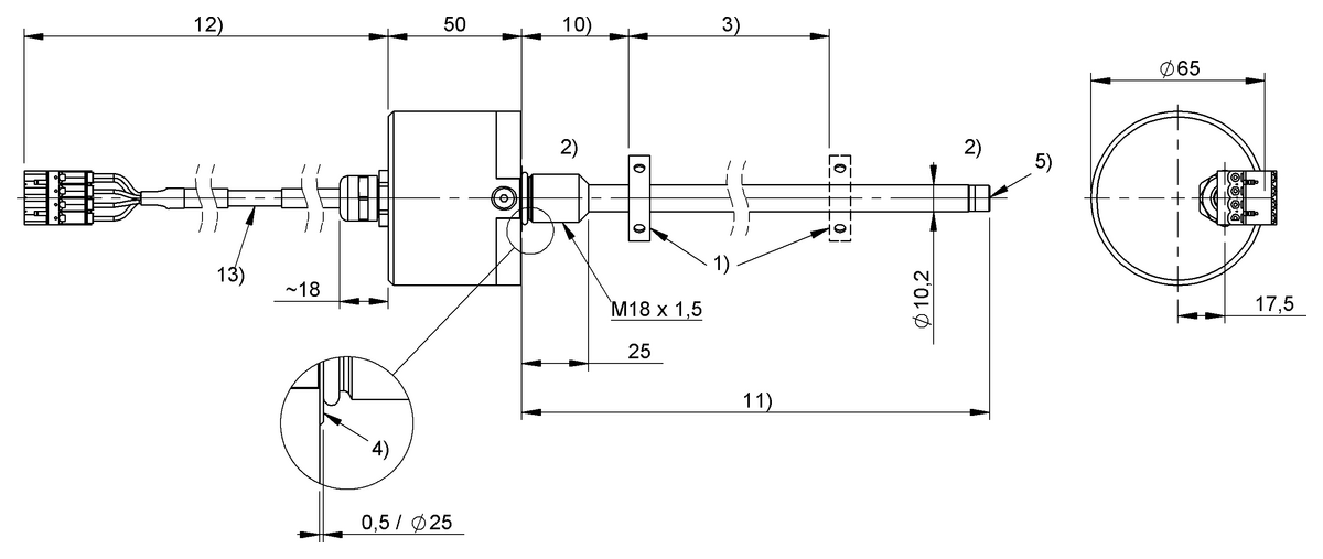 Magnetostrictive linear position sensors for fill level measurement