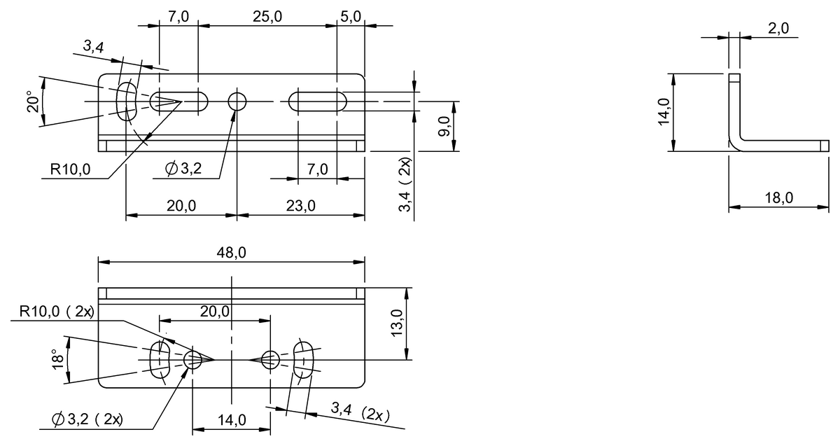 Haltewinkel für optoelektronische Sensoren