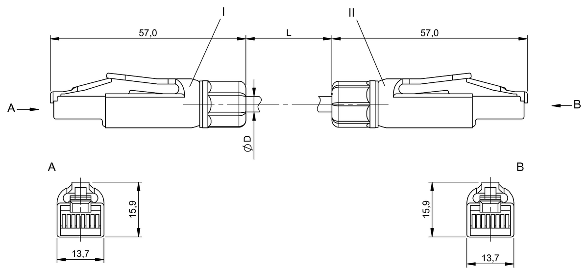 Double-ended cordsets