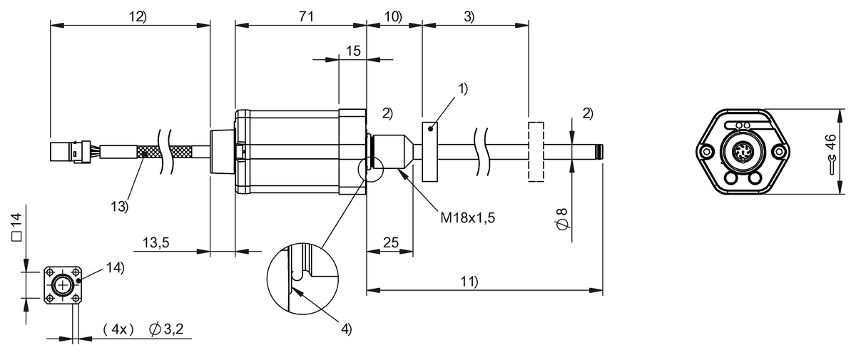 Magnetostrictive linear position sensors in rod design