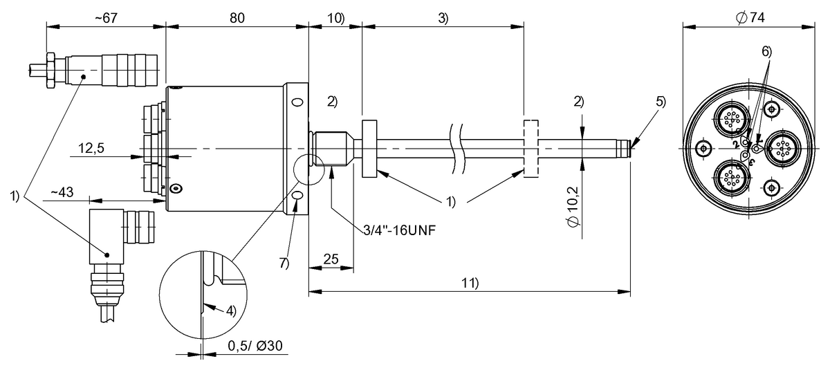 Sensori di posizionamento lineare magnetostrittivi per zone a rischio di esplosione