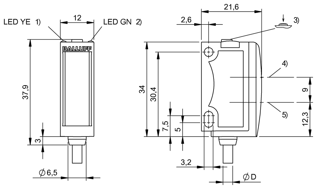 Photoelectric distance sensors