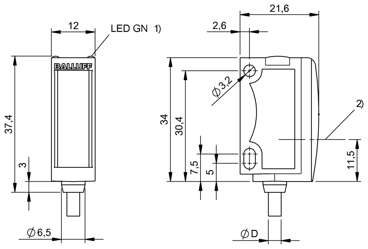 Through-beam sensors