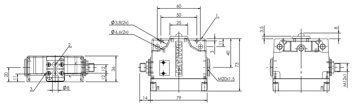 Mechanical multiple position limit switches with safety switch positions