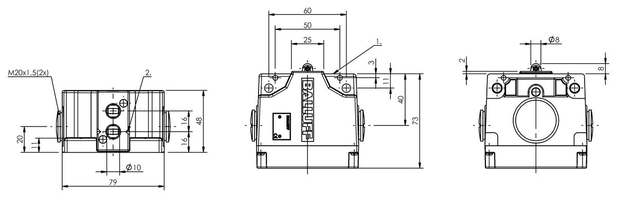 Mechanical multiple position limit switches with safety switch positions